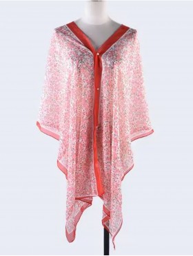 Reversible Pearl Chiffon Top with Floral Print